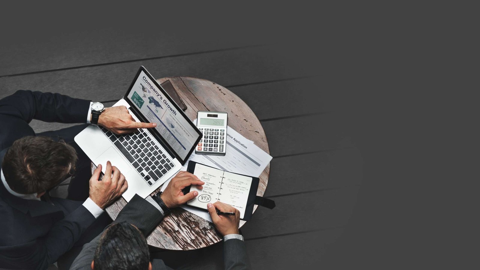Businessmen working on strategic planning Businessmen Collabrative SEO Consulting Service